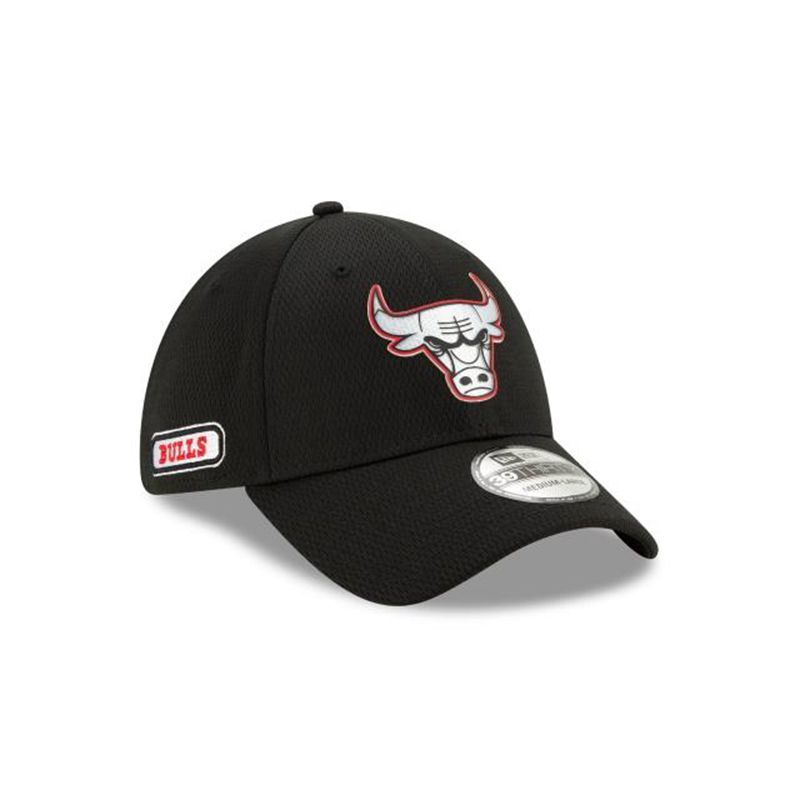 NBA Chicago Bulls Authentics Half Series 39Thirty Stretch Fit (MJV5492) - Black New Era Caps